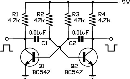 astable multivibrator circuit schematic