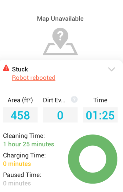 iRobot mobile app reboot notification