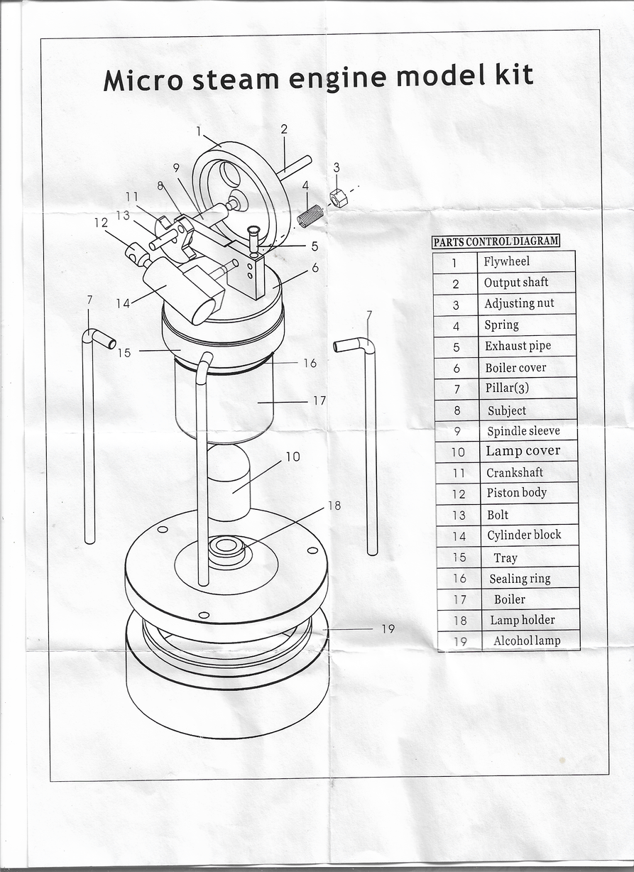 steam engine exploded schematic