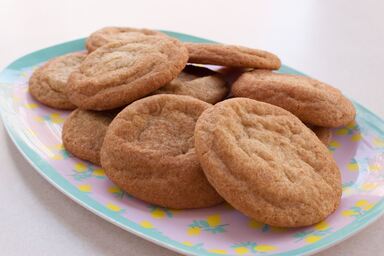 plate of snickerdoodle cookies